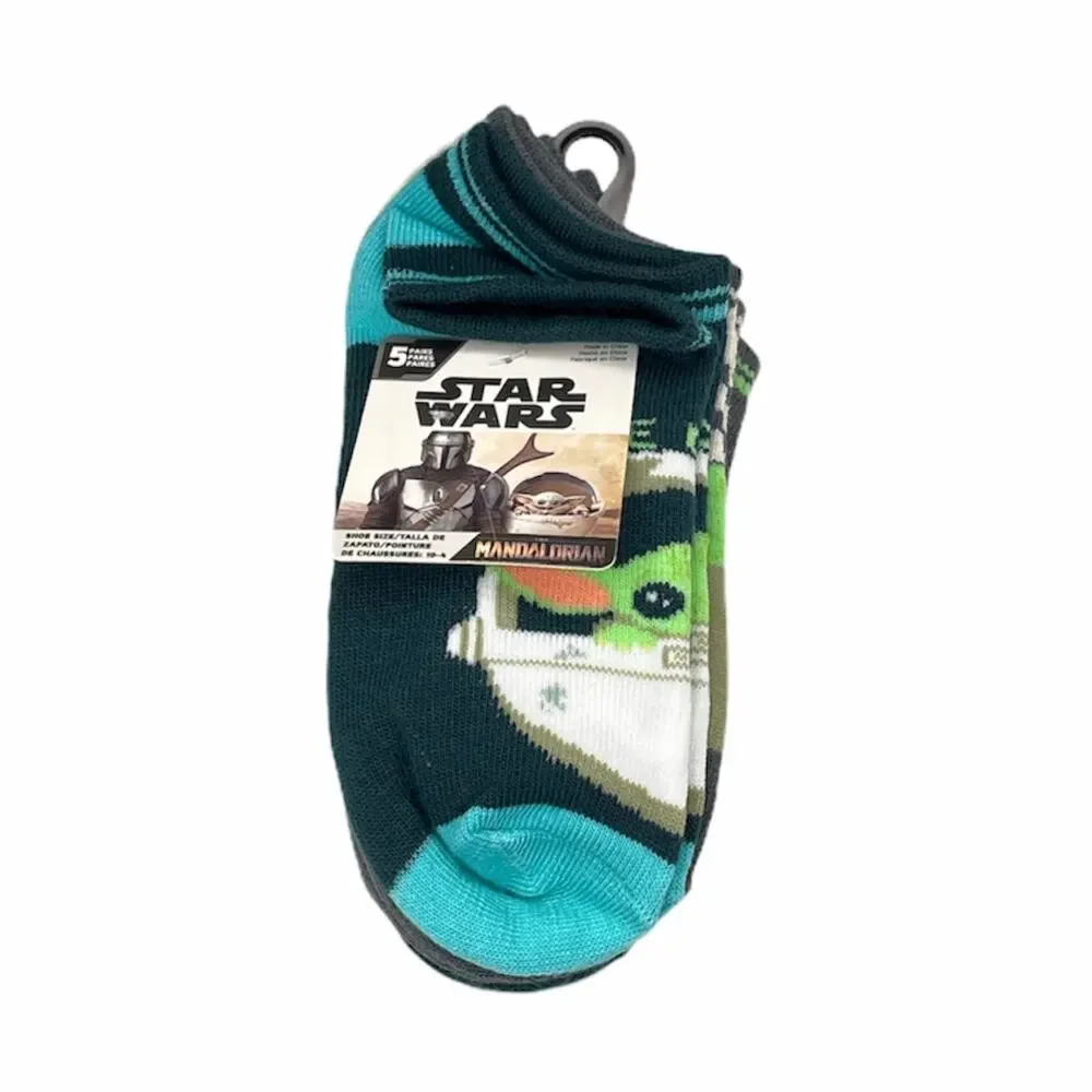 Star Wars Mandalorian Ankle Socks, 5 Pairs, Blue